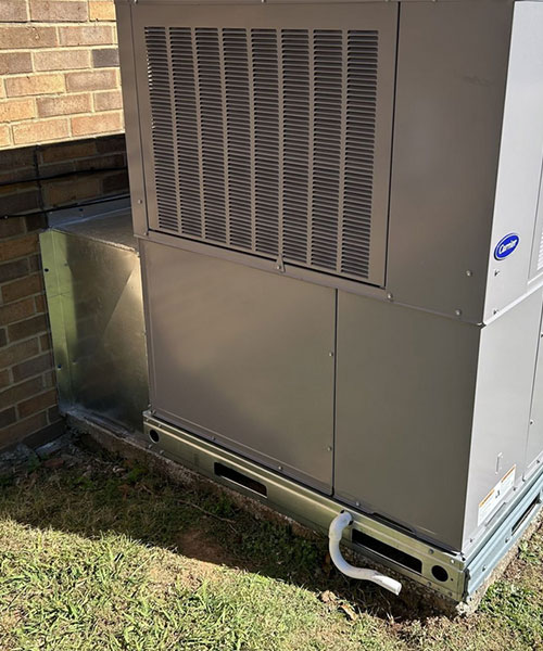 Outdoor HVAC system installation at a North Alabama home